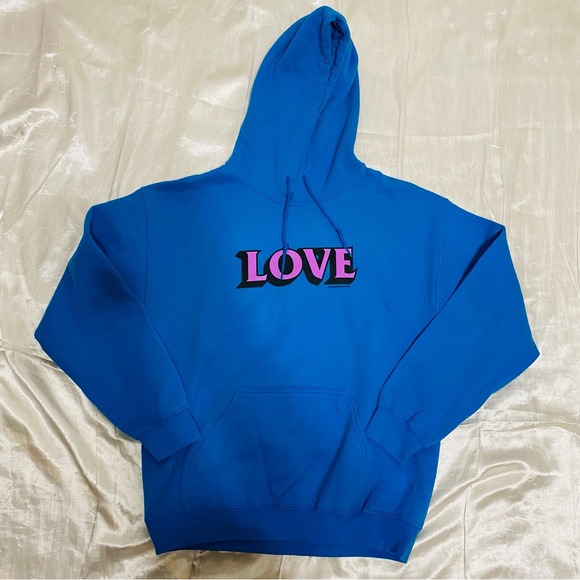 Anti Social Social Club Other - Anti Social Social Club Mens Blue Love Graphic  Hoodie Size Medium